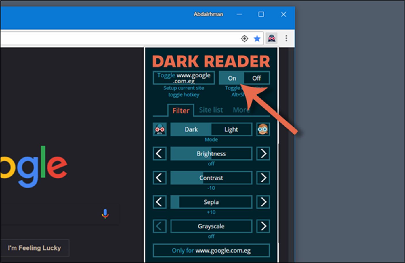 dark reader extension firefox